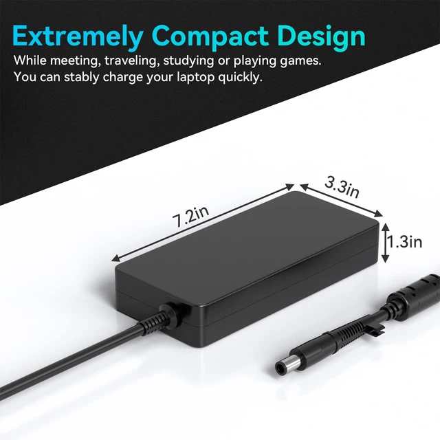 Alt view image 6 of 7 - 330W Laptop Charger Compatible with Dell G15 G16 5535 5530 7630 7620 Alienware M16 M17 M18 M18X R5 R4 R3 R2 R1 X16 X17 R2 R1 X51 Area-51m 18 17 R5 R4 R3 Gaming Laptop AC Adapter LA330PM190
