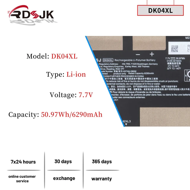 Alt view image 2 of 7 - DK04XL Laptop Battery for HP Chromebook X360 13c 13.5" 13c-ca 13c-ca0013dx 13c-ca0002tu 13c-ca0502tu 13c-ca0501tu Elite C1030 Chromebook Enterprise Series DK04050XL HSTNN-DB9W L93531-2C1 L93559-005