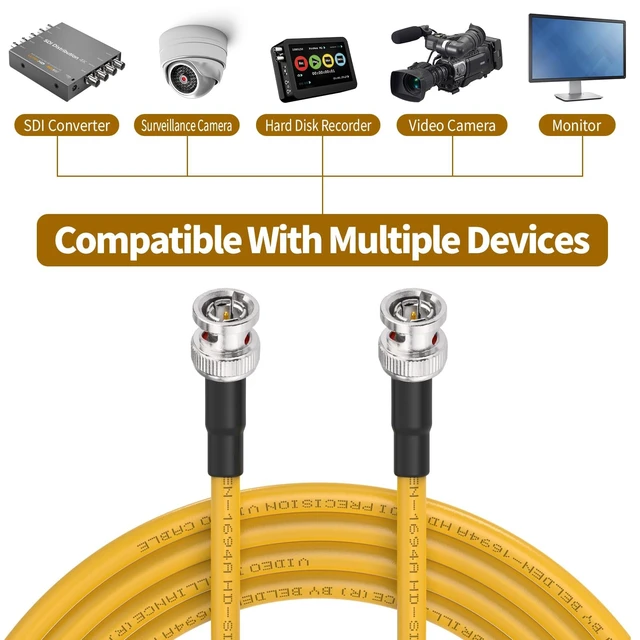 Alt view image 3 of 7 - 3G/6G/12G SDI Cable 50ft Belden 1694A BNC Cable 75 ohm for Camera for 3G-SDI/6G-SDI/4K/8K Video Recoder Converter,Precision SDI Video Cable