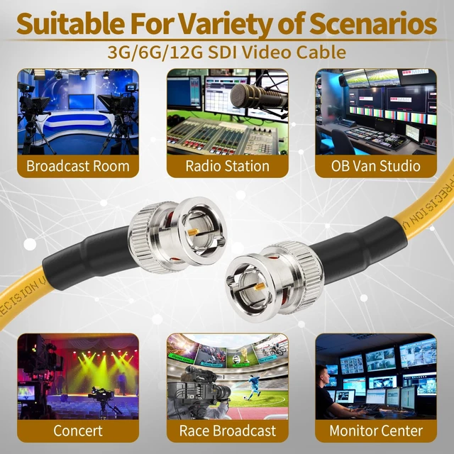 Alt view image 7 of 7 - 3G/6G/12G SDI Cable 50ft Belden 1694A BNC Cable 75 ohm for Camera for 3G-SDI/6G-SDI/4K/8K Video Recoder Converter,Precision SDI Video Cable