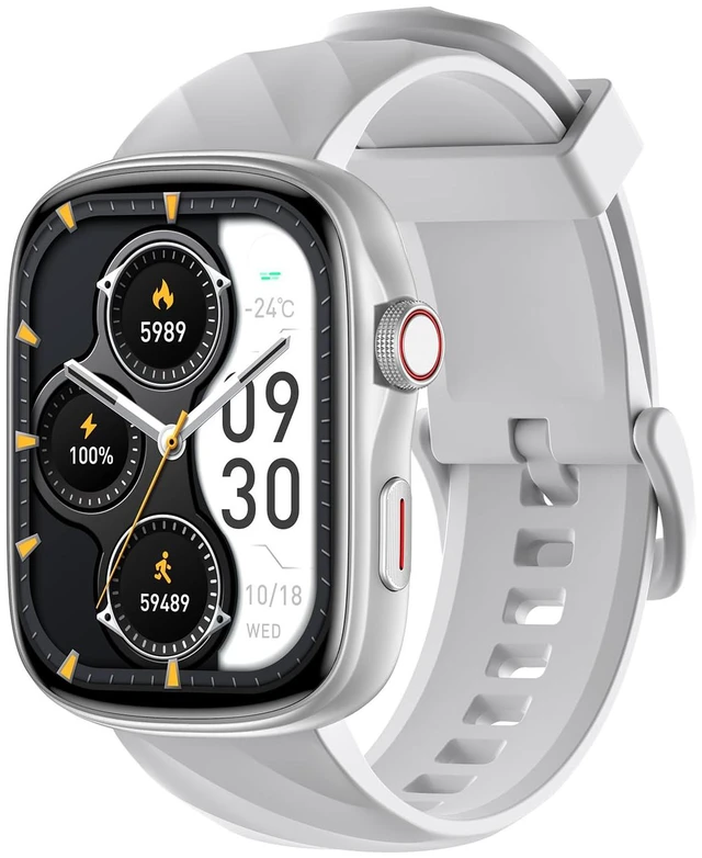Main image of Smart Watch 45-Day Battery, Ultra HD 1.95" AMOLED 3ATM Waterproof, Bluetooth Calling, 130+ Sports Modes, Heart Rate Blood Pressure Sleep Tracker for iPhone Android (Silver)