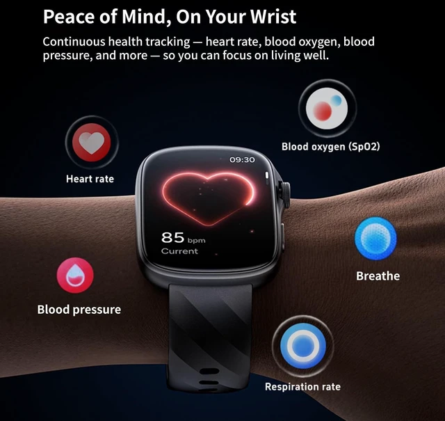 Alt view image 3 of 7 - Smart Watch 45-Day Battery, Ultra HD 1.95" AMOLED 3ATM Waterproof, Bluetooth Calling, 130+ Sports Modes, Heart Rate Blood Pressure Sleep Tracker for iPhone Android (Silver)