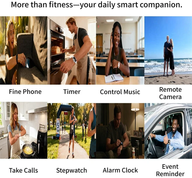 Alt view image 5 of 7 - Smart Watch 45-Day Battery, Ultra HD 1.95" AMOLED 3ATM Waterproof, Bluetooth Calling, 130+ Sports Modes, Heart Rate Blood Pressure Sleep Tracker for iPhone Android (Silver)