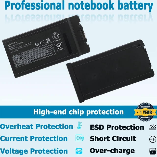 Alt view image 3 of 6 - CF-VZSU0PW CF-VZSU0PR Laptop Battery Compatible with Panasonic TOUGHBOOK Toughbook 54, 54 Gloved Multi Touch, 54 Lite, 54 Performance, 54 Prime 46Wh