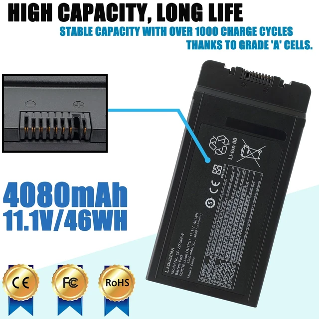 Alt view image 2 of 6 - CF-VZSU0PW CF-VZSU0PR Laptop Battery Compatible with Panasonic TOUGHBOOK Toughbook 54, 54 Gloved Multi Touch, 54 Lite, 54 Performance, 54 Prime 46Wh