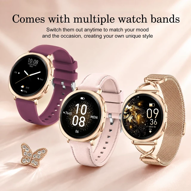Alt view image 4 of 7 - Smart Watch for Women, 1.65" AMOLED with Bluetooth Calling, Cushion-Shaped Design, Fitness Tracking, 100+ Sports Modes, Sleep Insights, Heart Rate and Blood Oxygen Monitor, Rose Gold (42mm)