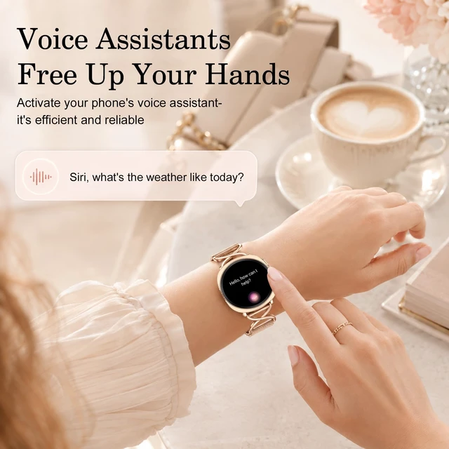 Alt view image 5 of 7 - Smart Watch for Women, 1.65" AMOLED with Bluetooth Calling, Cushion-Shaped Design, Fitness Tracking, 100+ Sports Modes, Sleep Insights, Heart Rate and Blood Oxygen Monitor, Rose Gold (42mm)