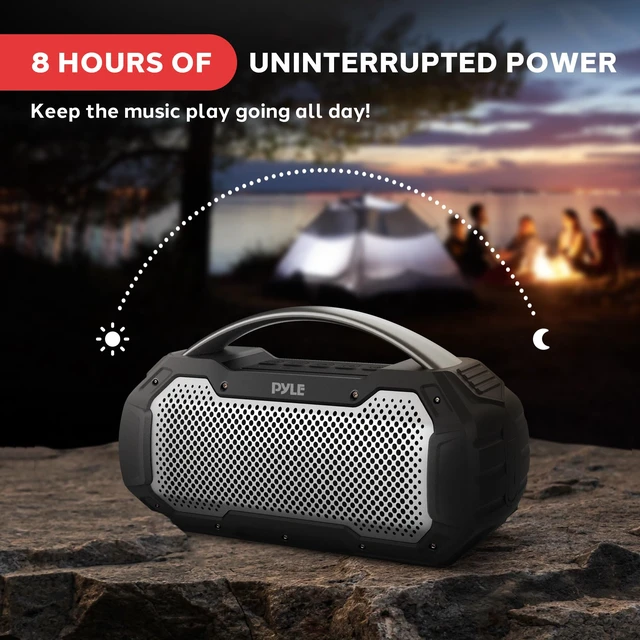 Alt view image 4 of 7 - Portable Bluetooth Speaker, IPX6 Waterproof Wireless Speaker with TWS Function, Rechargeable Battery, Built-in Microphone, 7-8 Hours Play Time, 20W Stereo Sound, Outdoor and Indoor Use
