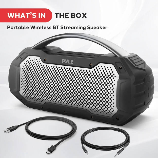 Alt view image 7 of 7 - Portable Bluetooth Speaker, IPX6 Waterproof Wireless Speaker with TWS Function, Rechargeable Battery, Built-in Microphone, 7-8 Hours Play Time, 20W Stereo Sound, Outdoor and Indoor Use