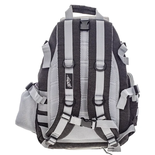 Alt view image 2 of 3 - Mule 25L Backpack - Hiking, Gym, & Travel Bag with Boot Carrier, Hat Strap, Rain Cover, Laptop Sleeve (Black/Grey)