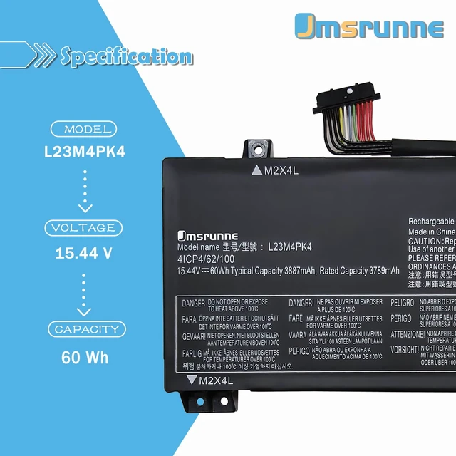 Alt view image 2 of 7 - L23M4PK4 L23B4PK4 Laptop Battery Replacement for Lenovo LOQ 15AHP9 15ARP9 15IAX9 15IAX9I 15IRX9 Legion 5 15AKP10 15AHP10 15IAX10 15IRX10 Series L23D4PK4 L23L4PK4 SB11M64615