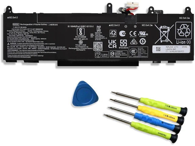 Main image of BX03XL Laptop Battery Replacement for HP EliteBook 830 G11 Series TPN-IB0Y N59733-171 HSTNN-OB3H N59733-AC1 N59787-005 BX03056XL HSTNN-AB1D N59733-B71 996QA249H 56.04Wh 11.58V 4646mAh
