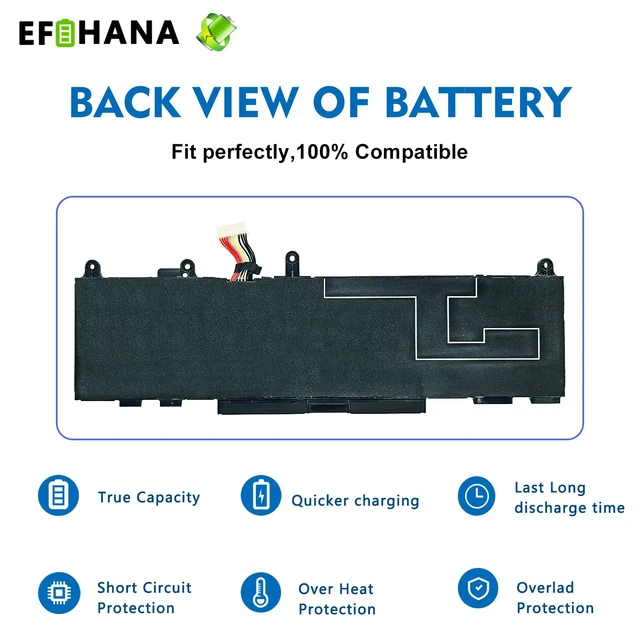 Alt view image 6 of 6 - BX03XL Laptop Battery Replacement for HP EliteBook 830 G11 Series TPN-IB0Y N59733-171 HSTNN-OB3H N59733-AC1 N59787-005 BX03056XL HSTNN-AB1D N59733-B71 996QA249H 56.04Wh 11.58V 4646mAh