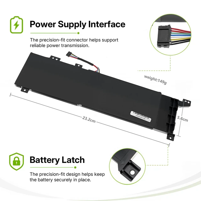 Alt view image 4 of 6 - L22C2PG2 Laptop Battery for Lenovo V14/15 G4 AMN IAN L22B2PG2 L22M2PG2 L22D2PG2 5B11K24752 5B11K24753 5B11K24747 5B11K24746