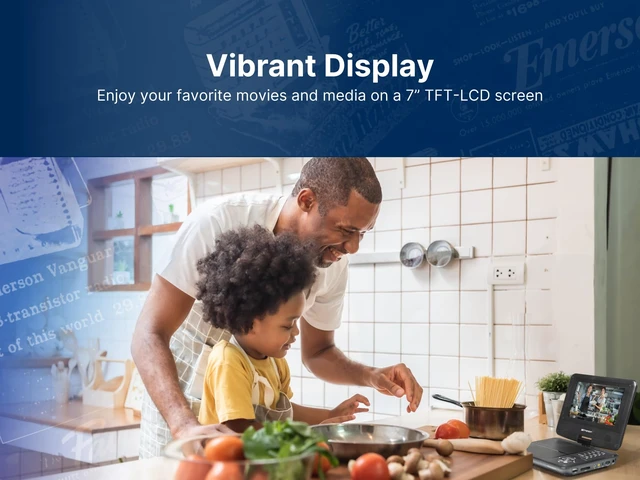 Alt view image 7 of 7 - EPD-7001 7 DVD Player with Built-in Speaker Rechargeable Battery - 180° Swivel Screen - DVD Playback & On-the-Go Entertainment