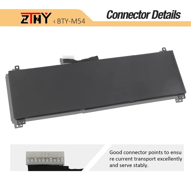 Alt view image 4 of 7 - BTY-M54 Laptop Battery Replacement for MSI Creator Z16 A11U A11UE A11UEK A11UET A12U Z16P B12U Creator Z17 A12U A12UHT A12UGST A12UHST Creator Z16 HX Studio B13VFT B13VETO Z17 HX Studio A13VFT 90Wh