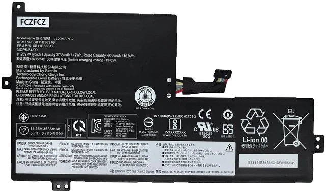 Main image of L20M3PG2 Replacement for Lenovo 500e Chromebook Gen3 / 100e Chromebook Gen3 / 100e Chromebook Gen3 / Flex 3 Chrome-11M836 / IdeaPad 3 Chrome-14M836 Series L20D3PG2 L20L3PG2 11.25V 42Wh