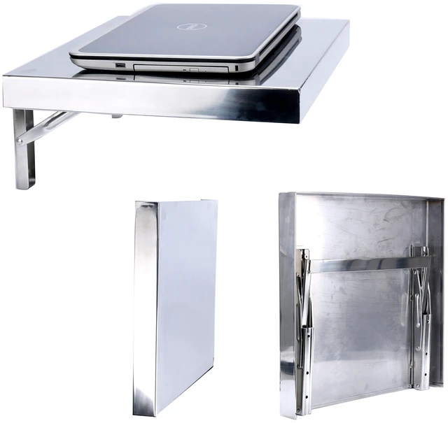 Main image of Workstation, Stainless Steel Wall-Mount Folding Wall Desk for Laptop,PC Desk