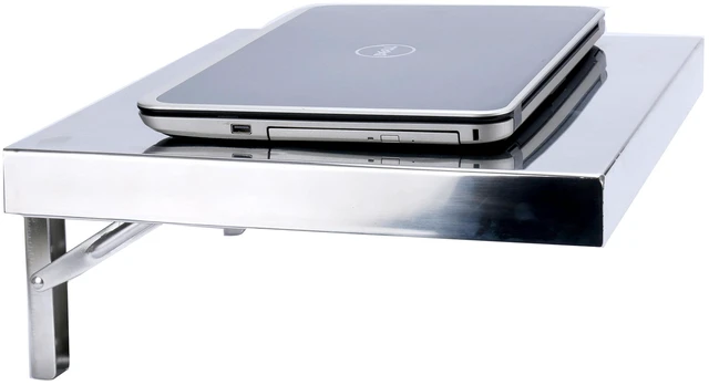 Alt view image 2 of 4 - Workstation, Stainless Steel Wall-Mount Folding Wall Desk for Laptop,PC Desk