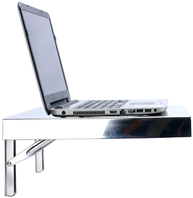 Alt view image 3 of 4 - Workstation, Stainless Steel Wall-Mount Folding Wall Desk for Laptop,PC Desk