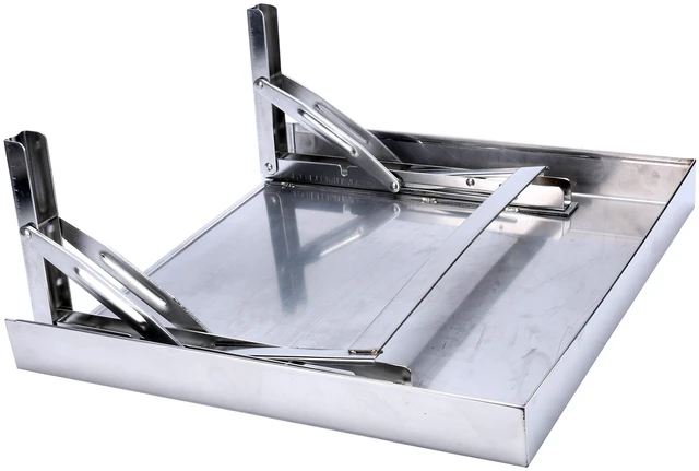 Alt view image 4 of 4 - Workstation, Stainless Steel Wall-Mount Folding Wall Desk for Laptop,PC Desk