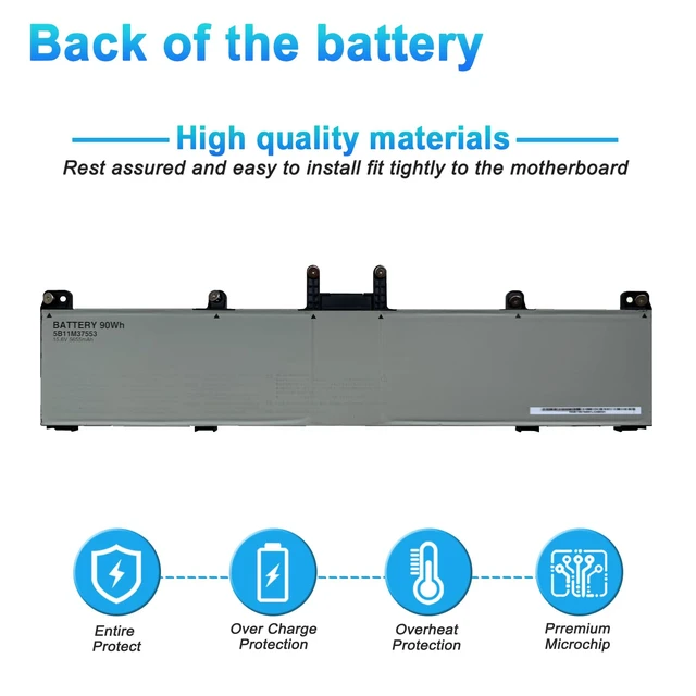 Alt view image 4 of 7 - L23D4P70 L23C4P70 Laptop Battery for Lenovo ThinkPad P1 Gen 7 21KV 21KW Gen 8 21Q8 21Q9 T1g Gen 8 Series SB11M37548 SB11M37549 15.6V 90Wh 5770mAh