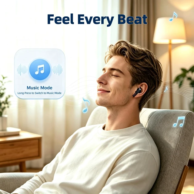 Alt view image 6 of 7 - Duo Pro Active Noise Cancelling Wireless Earbuds, Hi-Res Audio with Adaptive ANC / Transparency / Music Mode, Bluetooth 6.0 Ear buds, ENC Clear Calls, IPX4