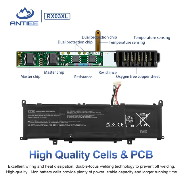 Alt view image 4 of 7 - RX03XL Laptop Battery Replacement for HP EliteBook 630 G11 640 G11 645 G11 660 G11 ProBook 440 G11 445 G11 460 G11 465 G11 Series N78704-005 TPN-DB1Z N70706-005 N69453-CF1 HSTNN-WB0H 54Wh 11.58V