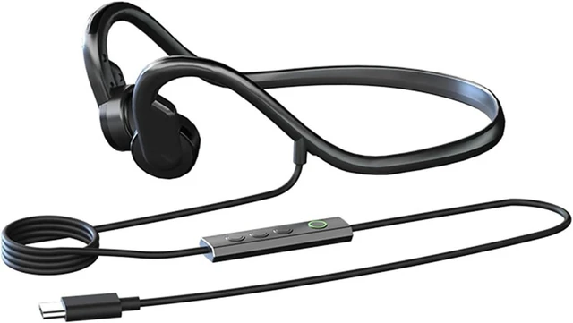 Main image of Wired Bone Conduction Headphones with Type-C,Open Ear Sports Earphones,IPX4 Sweatproof Earphones with Mic for Cycling and Workouts