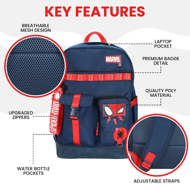 Alt view image 2 of 7 - Spider-Man Classic Chibi Spider-Man 18.5" Adult Navy Backpack