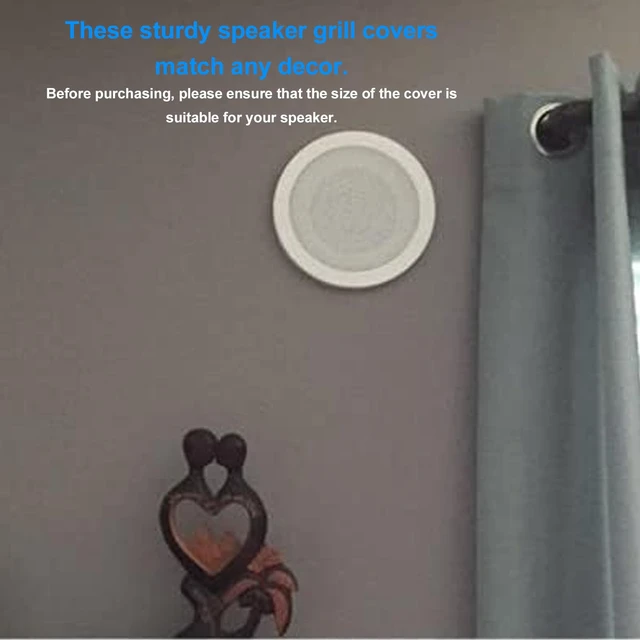 Alt view image 4 of 7 - 2pcs Round Ceiling Speaker Grill Covers, Magnetic Commercial Ceiling Speaker Decorative Ring DIY Accessory OD 280mm White, with Mounting Bases