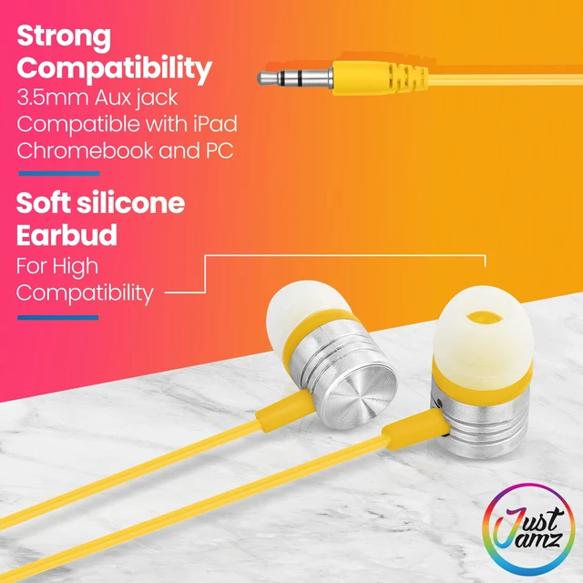Alt view image 2 of 7 - Jelly Matte Bulk Earbuds 100 Pack Colorful Wired Headphones Bulk for Classroom, Students & Schools Disposable Ear Buds with 3.5mm Jack, Student Earbuds Class Set