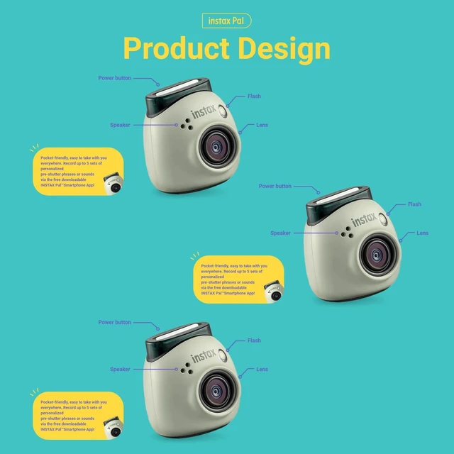 Alt view image 3 of 7 - INSTAX PAL Fuji Digital Camera Pistachio Green + Custom Case & 32gb Memory Card Accessory Bundle
