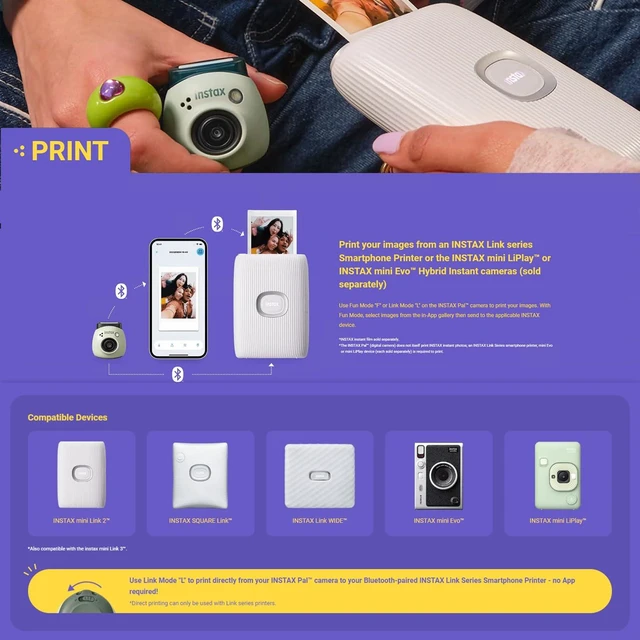Alt view image 7 of 7 - INSTAX PAL Fuji Digital Camera Pistachio Green + Custom Case & 32gb Memory Card Accessory Bundle
