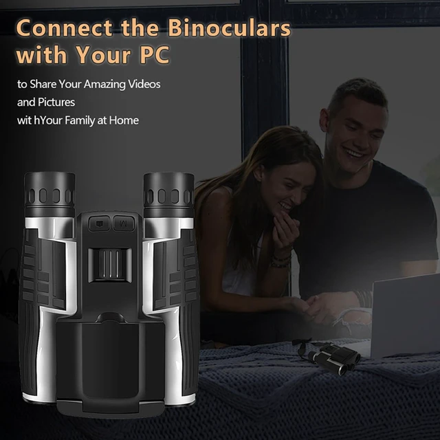 Alt view image 3 of 7 - 12x32 Binoculars with Camera, HD Bird Watching Binocular with Clear View, 2.4" LCD Display 12X 48MP Pictures 2.5K Videos Camera for Bird Hiking Travel Cruise (Black)