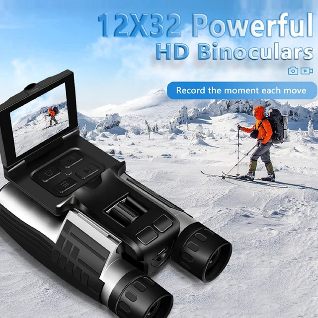 Alt view image 7 of 7 - 12x32 Binoculars with Camera, HD Bird Watching Binocular with Clear View, 2.4" LCD Display 12X 48MP Pictures 2.5K Videos Camera for Bird Hiking Travel Cruise (Black)