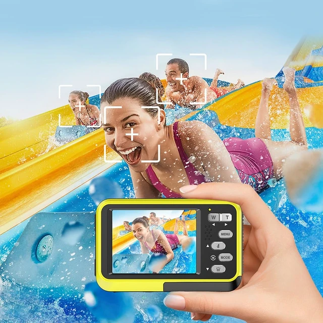 Alt view image 4 of 7 - Mercanova 5K Underwater Camera, Waterproof, 48MP, Dual Screen, Green IP68 11.5FT waterproof rating with 16X digital zoom and autofocus; ideal rugged outdoor and snorkeling camera