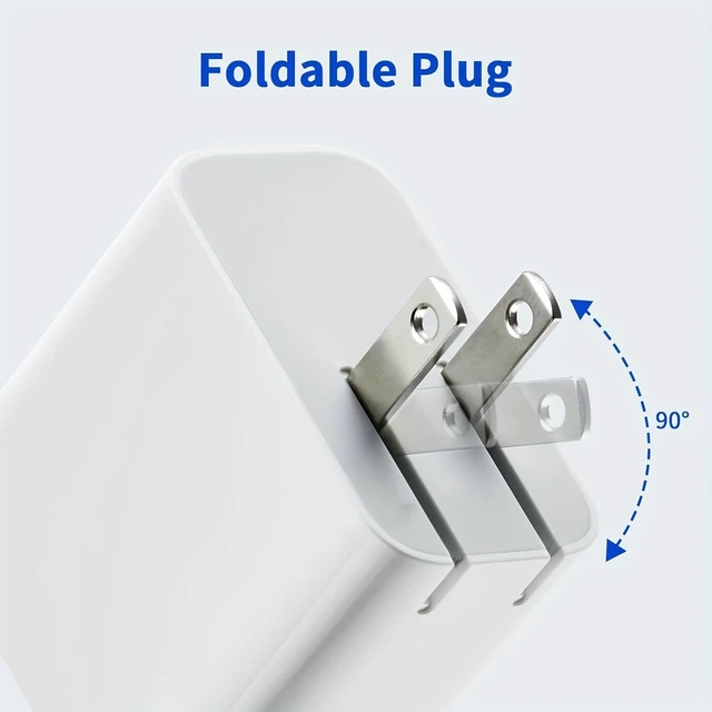 Alt view image 3 of 7 - 65W USB-C Charger Block Dual Port Fast Wall Adapter Foldable Plug White