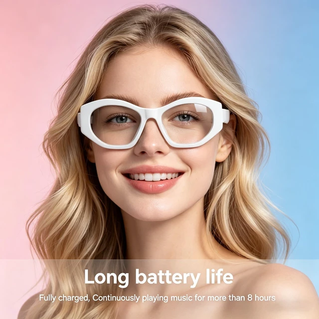 Alt view image 5 of 7 - Smart Bluetooth Glasses Tortoiseshell Smart Glasses with Bluetooth Audio Built in Speaker Mic, Blue Light Clear Lens