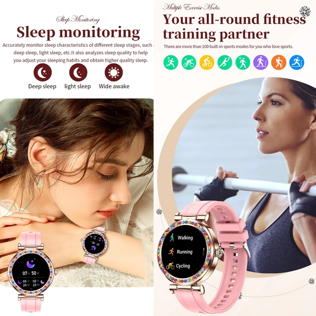 Alt view image 4 of 7 - Smart Watch for Women(Answer/Make Calls), 5ATM Waterproof Fitness Watch Fitness Watch with Heart Rate/SpO2/Blood Pressure, Bluetooth Smartwatch for Android iPhone, with 2 Watch Bands (Silver)