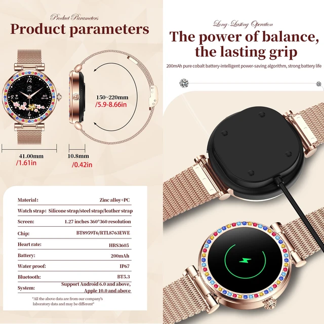 Alt view image 5 of 7 - Smart Watch for Women(Answer/Make Calls), 5ATM Waterproof Fitness Watch Fitness Watch with Heart Rate/SpO2/Blood Pressure, Bluetooth Smartwatch for Android iPhone, with 2 Watch Bands (Silver)