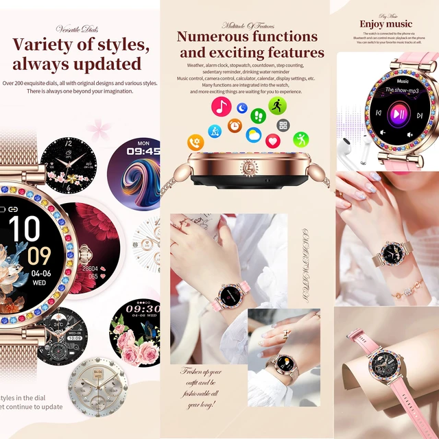 Alt view image 7 of 7 - Smart Watch for Women(Answer/Make Calls), 5ATM Waterproof Fitness Watch Fitness Watch with Heart Rate/SpO2/Blood Pressure, Bluetooth Smartwatch for Android iPhone, with 2 Watch Bands (Silver)
