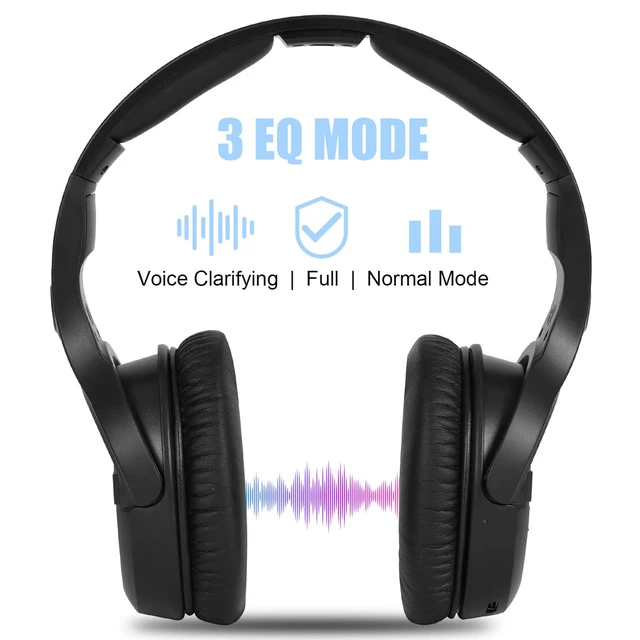 Alt view image 7 of 7 - Senior Friendly Headphones with Large Buttons, Wireless TV Headphones with 2.4G Transmitter Charging Dock, Bluetooth 5.3 Headsets, Clear Sound Mode for Elderly, Compatible with TV Optical/RCA/AUX