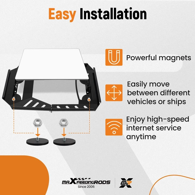 Alt view image 3 of 7 - for Starlink Standard 4/4X Gen 3 Magnetic Car Roof Mount Magnetic Base, Flat Magnet Mounting Kit with Full Edge Rubber Protection for RV Van Boat Truck