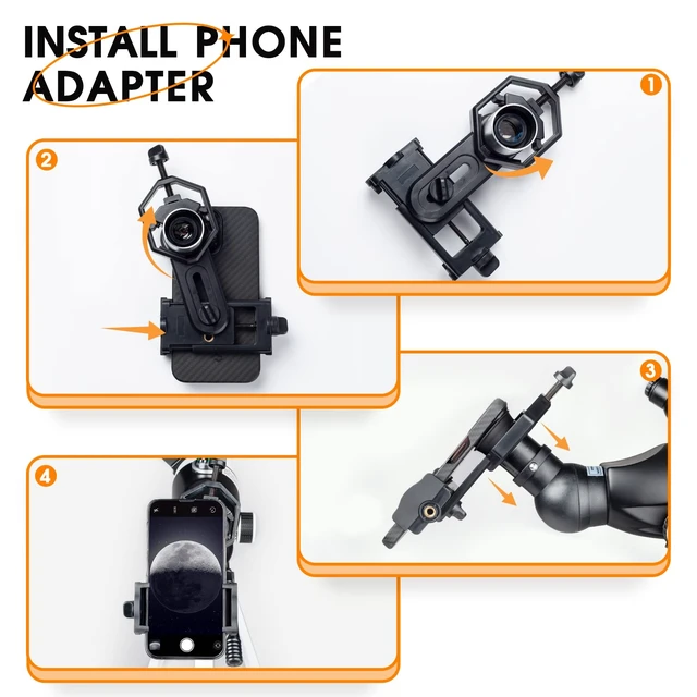 Alt view image 5 of 6 - Telescope 70 mm Aperture 400 mm Refractor Astronomical Portable Telescope for Adults Beginners with Tripod Phone Adaptere Carrying Bag and Wireless Remote