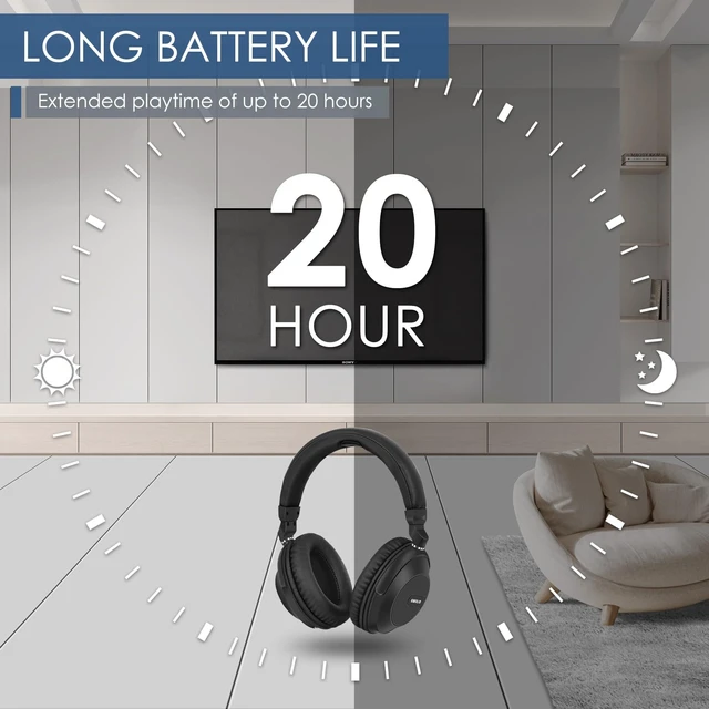 Alt view image 4 of 5 - Replacement Headphones for JH-737D Plus Series, Bluetooth Wireless Headphones for TV Watching with MIC and Volume Control, Headset Only, No Transmitter Station Included