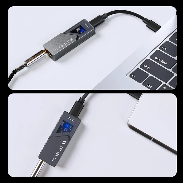 Alt view image 6 of 7 - D10 Headphone Amplifier USB Potrable Dac with 3.5mm & 4.4mm Balacnced Dual Mini Audio Amp Outputs Support 500mw 16DSD256 PCM 32bit/384khz Hi-Res Earphone Amp for Smartphones/PC/Laptops (Grey)