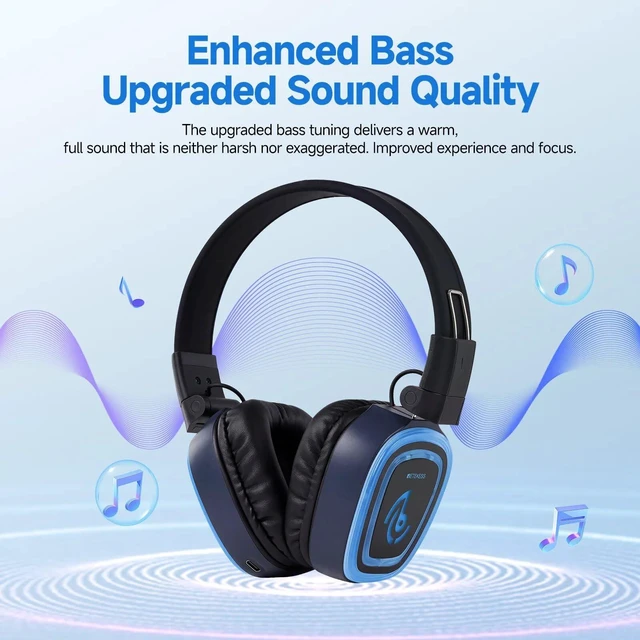 Alt view image 5 of 7 - TA004S Wireless Silent Disco Headphones, Silent Party Headsets for PC, Cell Phones, iPad, Mixer, HIFI Stereo,6 LED Channels, Support Wireless Connect, Comfort Fit