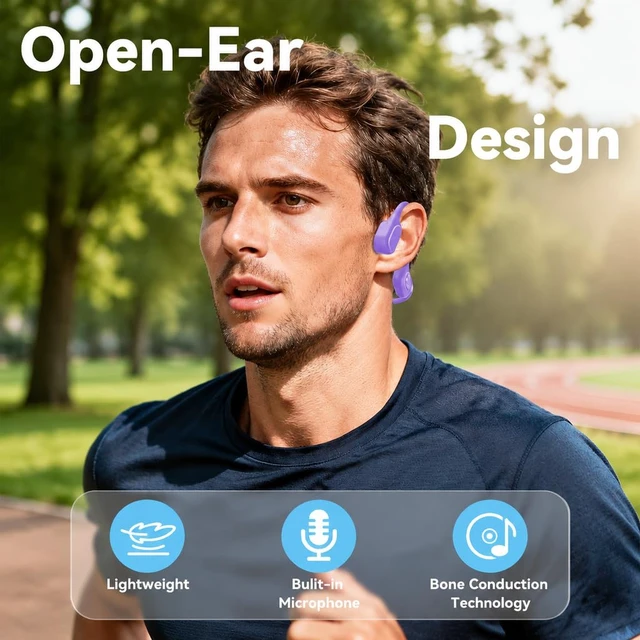 Alt view image 4 of 6 - Swimming Headphones Waterproof Bone Conduction Headphone Underwater Earbud IPX8, Bluetooth Open Ear Buds, 32GB Memory,Switch to MP3 Mode for Swim,Lightweight Wireless Running Headset for Lap Swimming