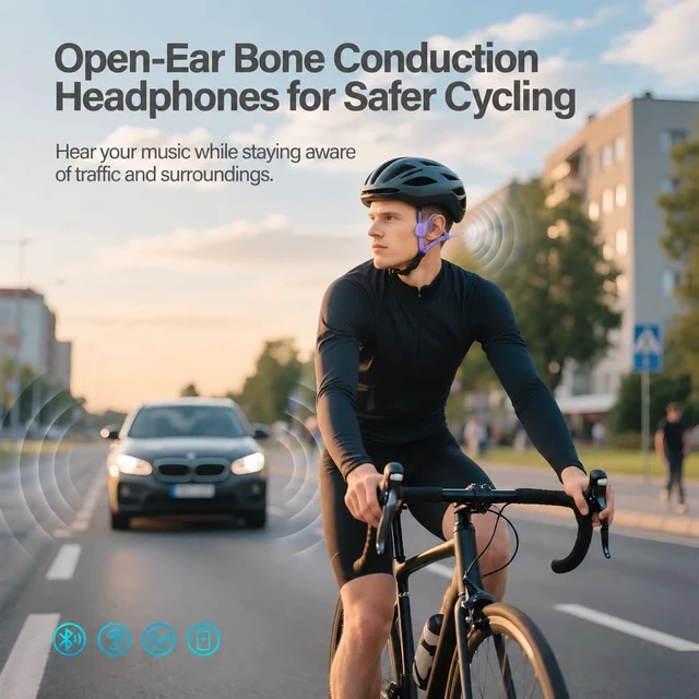 Alt view image 5 of 6 - Swimming Headphones Waterproof Bone Conduction Headphone Underwater Earbud IPX8, Bluetooth Open Ear Buds, 32GB Memory,Switch to MP3 Mode for Swim,Lightweight Wireless Running Headset for Lap Swimming